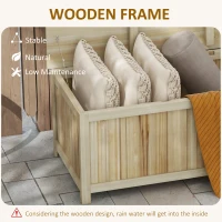 Outsunny 172 Litre Outdoor Storage Box, Wooden terrace Box Garden Storage Container, Natural(m-6)
