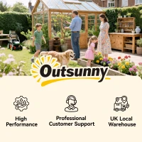 Outsunny Wooden Planter, with Metal Trellis - Brown/Black(m-9)