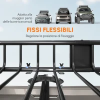 HOMCOM Portapacchi Auto Universale per Tetto in Metallo, 162x99x16cm, Nero(m-5)