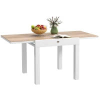 Outsunny Mesa de comedor de jardín extensible para 6 personas con tablero rectangular, armazón de aluminio, 60x80x75 cm(m-7)
