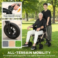 HOMCOM Rollator Walker Wheelchair, with Seat - Black(m-7)