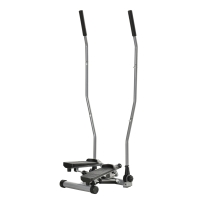 HOMCOM Stepper Fitness con Asa y Bandas Elásticas, Stepper con Monitor LCD para Entrenamiento en Casa y Gimnasio, Plateado
