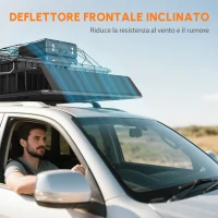 HOMCOM Portapacchi Auto Universale per Tetto in Metallo, 162x99x16cm, Nero(m-6)