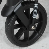 PawHut Foldable Pet Stroller for Large Dogs with Four Big Wheels, Shock-Absorbing Frame, Safety Leashes, Brakes, Red/Black(m-9)