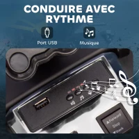 AIYAPLAY Quad eléctrico niños coche eléctrico niños 12V 3 ruedas 2 motores reproductor MP3, claxon, 2 velocidades 3-5 km/h amarillo(m-4)