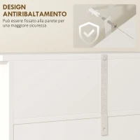 kleankin Mobile Bagno a 2 Ante con Ripiano Regolabile e 2 Cassetti in Legno, 60x30x75 cm, Bianco(m-7)