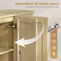 HOMCOM Aparador Móvel com 3 Portas Moderno para Sala de Estar com 2 Gavetas Prateleira Ajustável 120x38x79 cm Madeira(m-6)