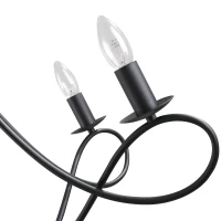 HOMCOM Lámpara de Techo Estilo Rústico, Acero Trenzado Negro con 5 Candelabros Regulables y Plegables Ф58 x 45cm(m-3)