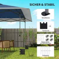 Outsunny Pavillon ca. 4x4m Wasserdicht Stabil Winterfest Pop-up Faltpavillon mit Ein-Schritt-Schließfunktion UV 50+(m-6)