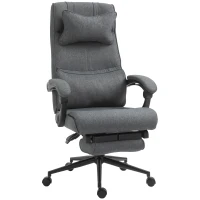 Vinsetto Silla de Oficina Ergonómica de Altura Regulable con Reposabrazos y Reposapiés, 66x70x115-123 cm, Gris(m-5)