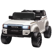 AIYAPLAY Coche Eléctrico para Niños TOYOTA Land Cruiser 12V con Mando a Distancia, Edad 3-6 Años, Blanco(m-6)