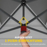 Outsunny Pavillon ca. 4x4m Wasserdicht Stabil Winterfest Pop-up Faltpavillon mit Ein-Schritt-Schließfunktion UV 50+(m-4)