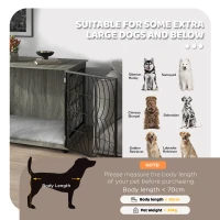 PawHut 46.46'' Dog Crate Furniture End Table w/ Plush Washable Cushion, Lockable Door, for Extra Large Dogs(m-4)