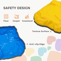 AIYAPLAY Balance Stepping Stones for Kids with Non-Slip Bottom, Indoor Outdoor Obstacle Course for Ages 3-8 Years, Multicoloured(m-6)