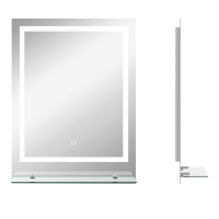kleankin Badkamerspiegel met LED-verlichting, 3 lichtkleuren, anti-condensfunctie, vaste bekabeling, 70 x 50 cm