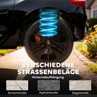 AIYAPLAY Maserati Elektroauto für Kinder, 2-Sitzer, 12V Batteriebetrieb, Fernbedienung, LED-Lichter, Musikfunktion, Schwarz(m-8)