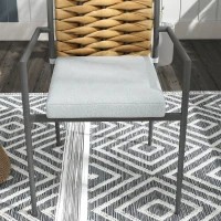 Outsunny Sillas de jardín Sillas exteriores Sillas de terraza, resistentes a la intemperie, diseño moderno, 57 x 58 x 87 cm, Gris(m-4)