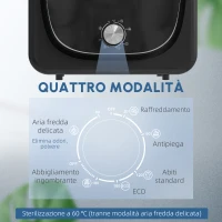 HOMCOM Asciugatrice con Disinfettante UV, Design Compatto, 4 kg Capacità, Acciaio Inossidabile, Grigio(m-5)