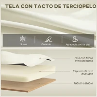 HOMCOM Butaca de Salón Tapizada en Terciopelo Acolchado Grueso Asiento Ancho Reposabrazos Almohadilla 81x77x81 cm Crema(m-4)