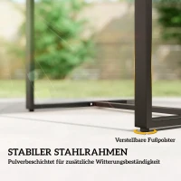 Outsunny Rattan Bistroset, 3-delig tuinmeubelset met 2 tuinstoelen, salontafel, afneembare kussens Crèmewit(m-8)