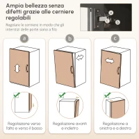 HOMCOM Armadio da Cucina Buffet Cucina 5 Ante di Cui 2 Vetrate e 1 Cassetto, 1 Nicchia Centrale, Altezza 180 cm, Grigio(m-6)