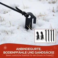 Outsunny Aufblasbar Schneemann Familie, 1,8 m Weihnachtsdeko mit LED-Beleuchtung für Innen- und Außenbereich(m-6)