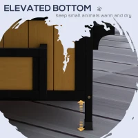 PawHut Wooden Cat House with Flower Pot, Windows, Multiple Entrances, Water-Resistant Roof for Outdoor - Yellow(m-7)