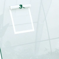 Outsunny Polytunnel Greenhouse with Sandbags, Walk-In Tunnel Green House with 2 Doors and Screen Windows, 1.8 x 1.8 x 2m, White(m-9)