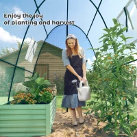 Outsunny Polytunnel Greenhouse with Sandbags, Walk-In Tunnel Green House with 2 Doors and Screen Windows, 1.8 x 1.8 x 2m, Green(m-8)