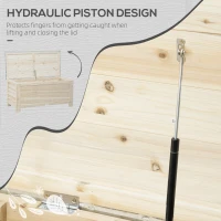 Outsunny 155L Outdoor Storage Box with Metal Top and Shutter Walls, Wooden Outside Tool organiser Container, for Garden, terrace(m-5)