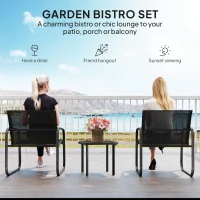 Outsunny Three-Piece Garden Seating Set - Black(m-4)