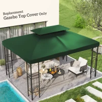 Outsunny Gazebo Roof Replacement, for 3 x 4m Frames - Green(m-2)