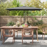 Outsunny Sombrilla de Aluminio 198x294x255 Parasol Rectangular de Jardín Inclinable con Manivela y Poste Desmontable Gris(m-8)