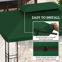 Outsunny Gazebo Roof Replacement, for 3 x 4m Frames - Green(m-5)