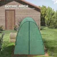 Outsunny Polytunnel Greenhouse with Sandbags, Walk-In Tunnel Green House with 2 Doors and Screen Windows, 1.8 x 1.8 x 2m, Green(m-4)
