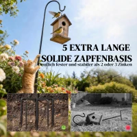 Outsunny Schäferhaken 160cm, 2 Stück Hirtenhaken mit 5 Zinken Haken Laternenstab für Solarleuchten Pflanzkörbe Schwarz(m-5)