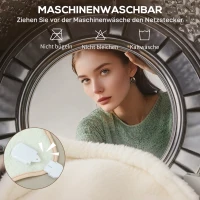 HOMCOM Heizdecke mit Dualzonensteuerung 160 x 140 cm maschinenwaschbar mit 5 Heizstufen, 10 Stunden Timer, Überhitzungsschutz(m-6)