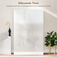 HOMCOM 5-stufiger Schuhschrank für 20 Paar Schuhe, verstellbare Regale, für Eingangsbereich, Flur, Holz, Weiß(m-6)