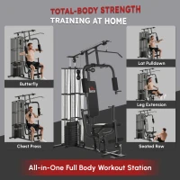 HOMCOM Multifunction Home Gym System Weight Training Exercise Workout Station(m-4)