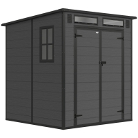 Outsunny Gartenschuppen Geräteschuppen mit Boden 2.89m² Grau