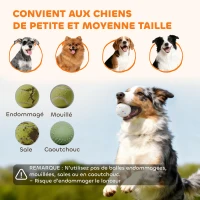 PawHut Lanceur de Balles Automatique avec 3 Balles en ETPU, 3 Réglages de Distance 6m/10m/14m, Intérieur et Extérieur, Vert(m-8)