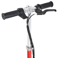 HOMCOM Folding Electric Scooter Rechargeable Kids Ride on 7-14 Age Red/Black(m-11)