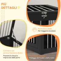 PawHut Gabbia per Cani Trasportino, 2 Porte Bloccabili, Griglie in Acciaio, 80 x 50 x 56,5 cm, Nero(m-6)
