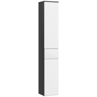 kleankin Columna de Baño Salvaespacio en Madera con 2 Armarios y Cajón, 30x28x180 cm, Negro