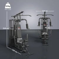 HOMCOM Multifunction Home Gym System Weight Training Exercise Workout Station(m-3)