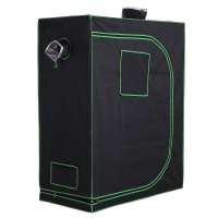 Outsunny Carpa Hidropónica en Mylar con Entradas de Aire Ajustables para Cultivo de Interior, 120x60x150 cm, Negro