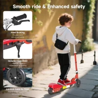 HOMCOM Folding Electric Scooter Rechargeable Kids Ride on 7-14 Age Red/Black(m-6)