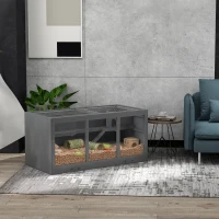 PawHut Wooden Hamster Cage, Small Animals Hutch with Tray, Openable Top, Exercise Play House Pen, 115L x 57W x 55Hcm, Grey(m-2)