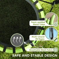 AIYAPLAY 100cm Diameter Kid Nest Swing Seat with Height Adjustable Ropes for Outdoor, Indoor, Black/Green(m-4)