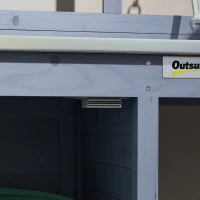 Outsunny Mesa de jardín con compartimento, superficie de trabajo de aluminio, espacio de almacenamiento, 112x47x146cm, Gris(m-5)